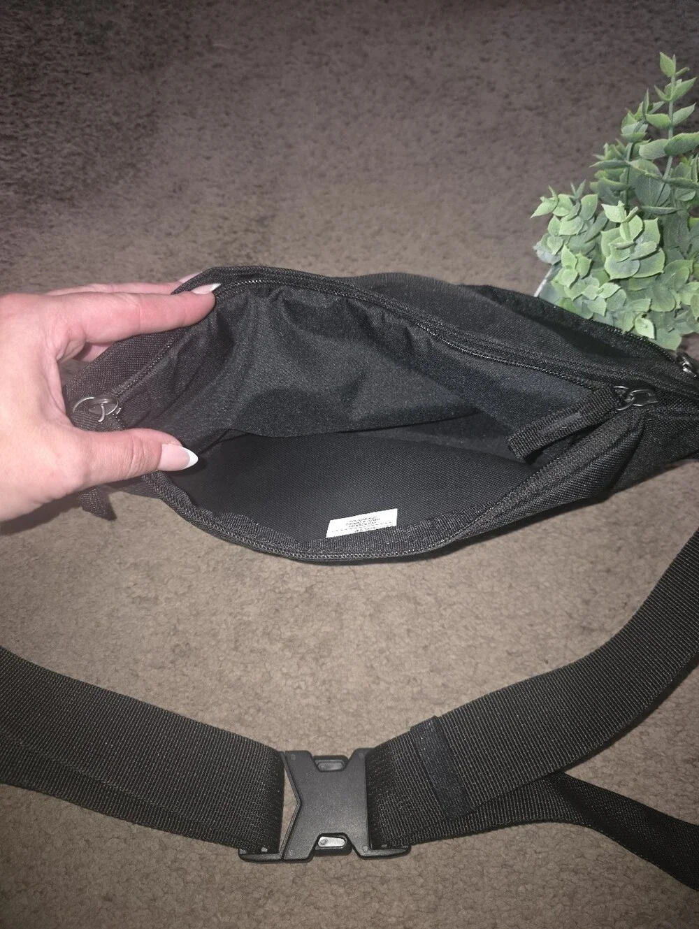 NWT Nike Black Belt Bag with White Swoosh Logo